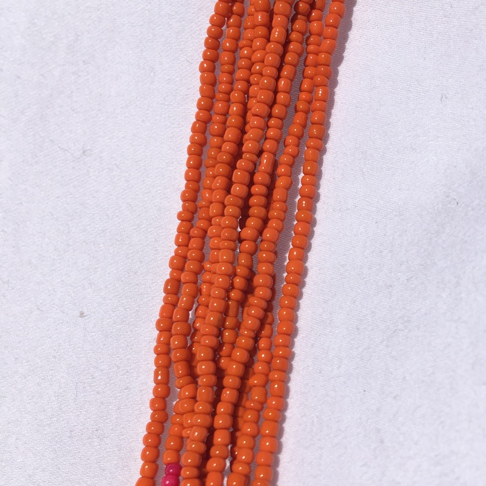 Orange and Pink Beaded Necklace NWOT - Picture 3 of 5